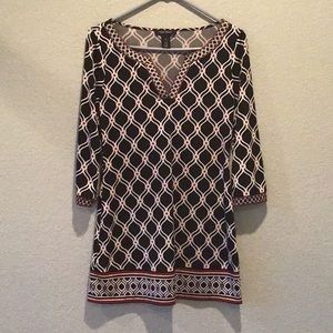 White House Black Market Patterned Caftan